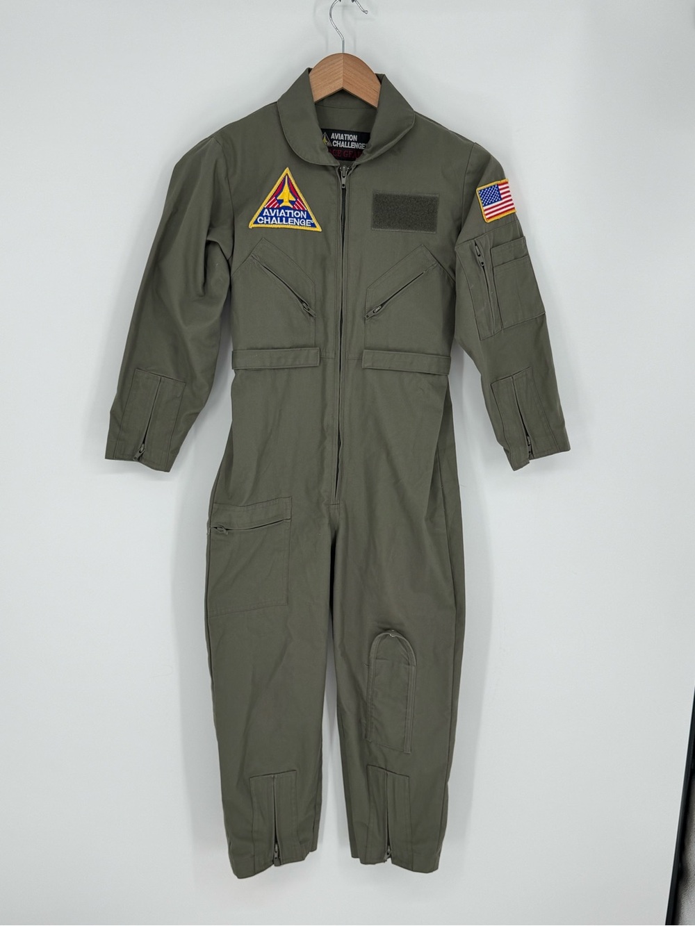 Aviation Challenge Space Gear Youth Sz 12 Long Sleeve Jumpsuit Olive Green I8